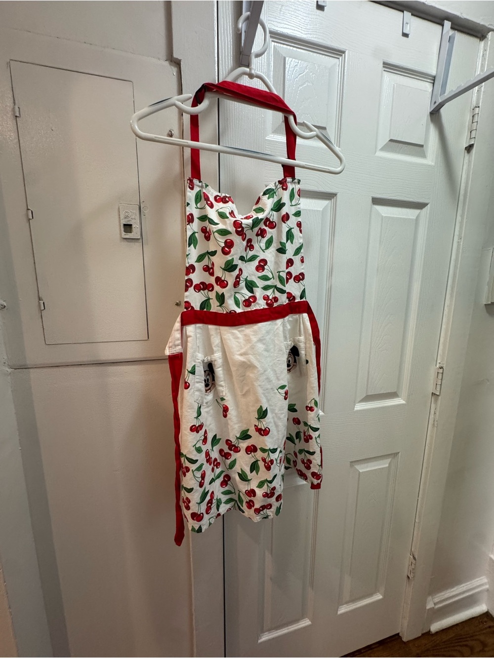 Disney Cherry Print Apron with Red Trim